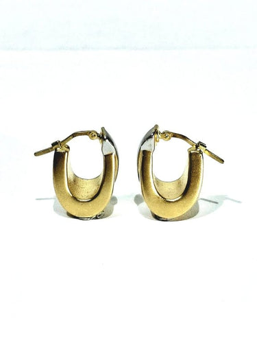 Boucles d'oreilles Boucles d'oreilles en or jaune et blanc 18 carats 58 Facettes