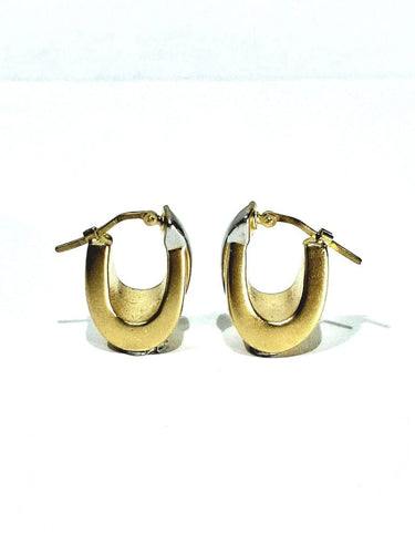 Boucles d'oreilles Boucles d'oreilles en or jaune et blanc 18 carats 58 Facettes