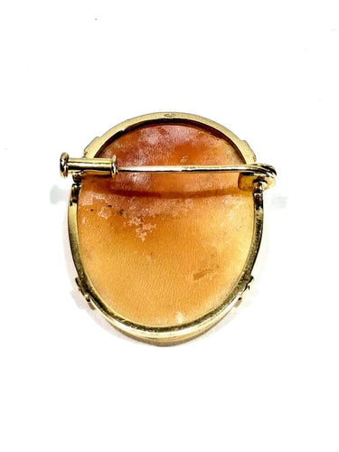 Broche Broche camée coquillage en or jaune 18 carats 58 Facettes