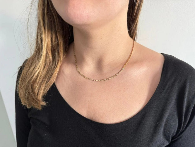 Collier Chaîne - Maille rectangulaire en or jaune 18 carats 58 Facettes