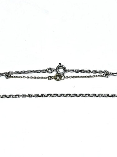 Collier Chaîne maille forçat en or blanc 18 carats 58 Facettes