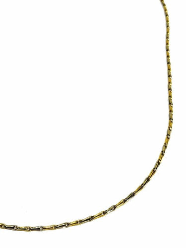 Collier Chaîne en or jaune et blanc 18 carats, maille palmier 58 Facettes