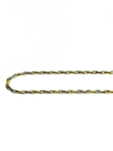 Collier Chaîne en or jaune et blanc 18 carats, maille palmier 58 Facettes