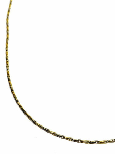 Collier Chaîne maille palmier en or jaune et blanc 18 carats 58 Facettes