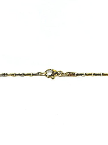 Collier Chaîne maille palmier en or jaune et blanc 18 carats 58 Facettes