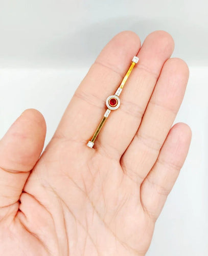 Broche Broche barrette Art déco en or 18k et pierre rouge 58 Facettes A06478