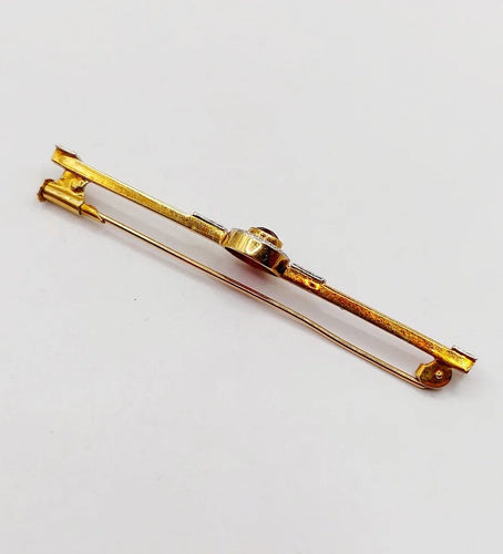 Broche Broche barrette Art déco en or 18k et pierre rouge 58 Facettes A06478
