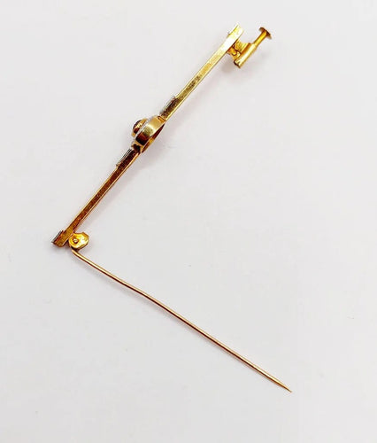 Broche Broche barrette Art déco en or 18k et pierre rouge 58 Facettes A06478