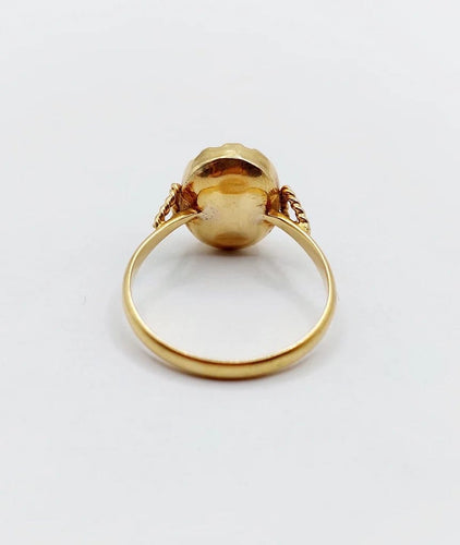 Bague 53 Bague antique en or rose 18k aux grenats de Perpignan 58 Facettes A06485