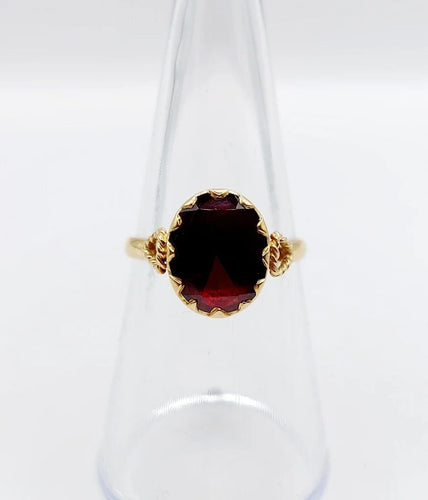 Bague 53 Bague antique en or rose 18k aux grenats de Perpignan 58 Facettes A06485