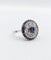 Bague 51 Bague cible Art déco en platine 900, saphir et diamants taille ancienne 58 Facettes A06489