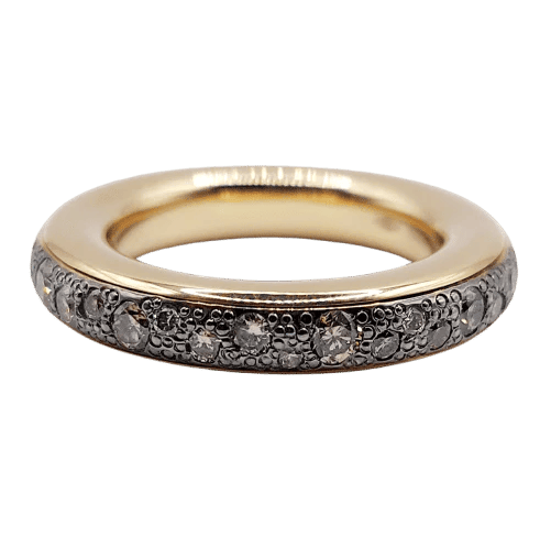 Bague 51 Pomellato Iconica - Alliance en or rose 18k et diamants bruns 58 Facettes A06511