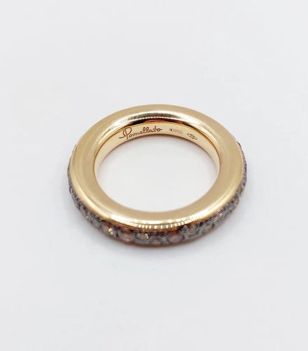 Bague 51 Pomellato Iconica - Alliance en or rose 18k et diamants bruns 58 Facettes A06511