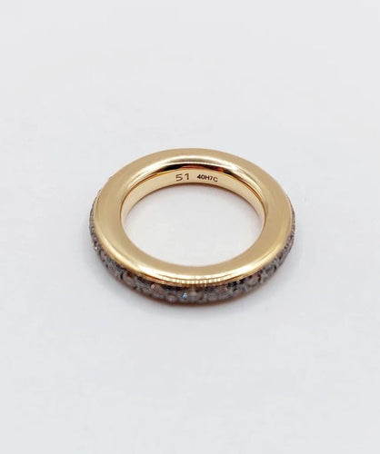 Bague 51 Pomellato Iconica - Alliance en or rose 18k et diamants bruns 58 Facettes A06511