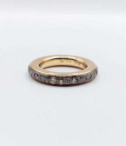 Bague 51 Pomellato Iconica - Alliance en or rose 18k et diamants bruns 58 Facettes A06511