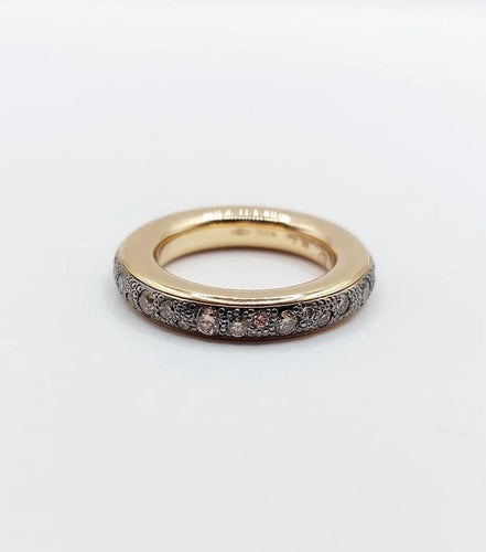 Bague 51 Pomellato Iconica - Alliance en or rose 18k et diamants bruns 58 Facettes A06511