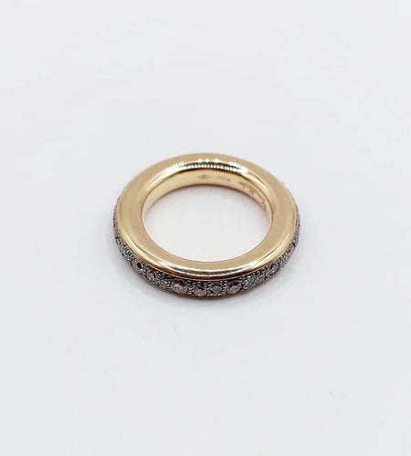 Bague 51 Pomellato Iconica - Alliance en or rose 18k et diamants bruns 58 Facettes A06511