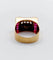 Bague 52 Bague tank Art déco en or rose 18k avec diamants et rubis synthétiques 58 Facettes A06536
