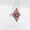 Bague 51 Bague marquise Art déco en platine, diamants et rubis synthétiques 58 Facettes A06548