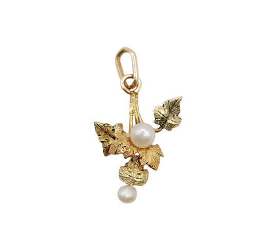 Pendentif Pendentif victorien fleur en or rose et jaune 18k et perles 58 Facettes A02325