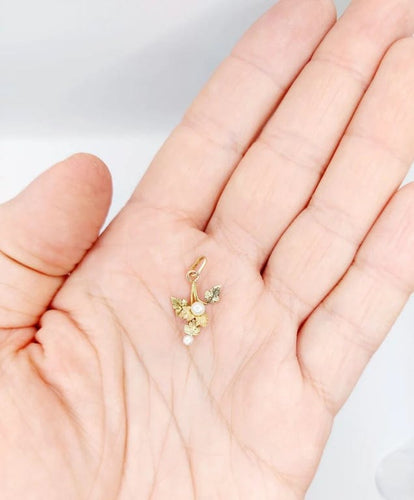 Pendentif Pendentif victorien fleur en or rose et jaune 18k et perles 58 Facettes A02325