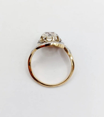 Bague 48 Bague tourbillon ancienne en or 18k et platine, diamants 58 Facettes A06630