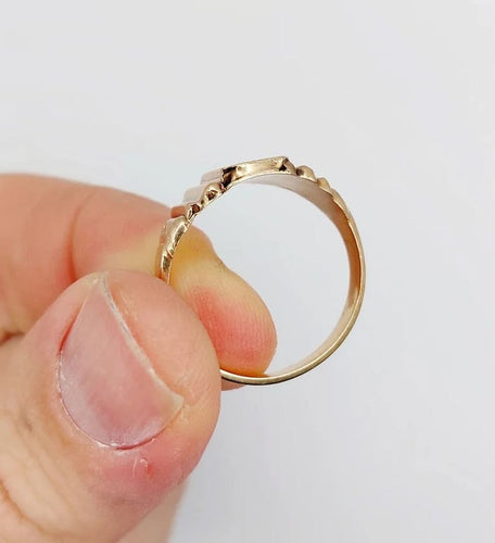 Bague 62 Bague chevalière victorienne en or rose 18k et émail bleu 58 Facettes A06638