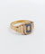 Bague 62 Bague chevalière victorienne en or rose 18k et émail bleu 58 Facettes A06638
