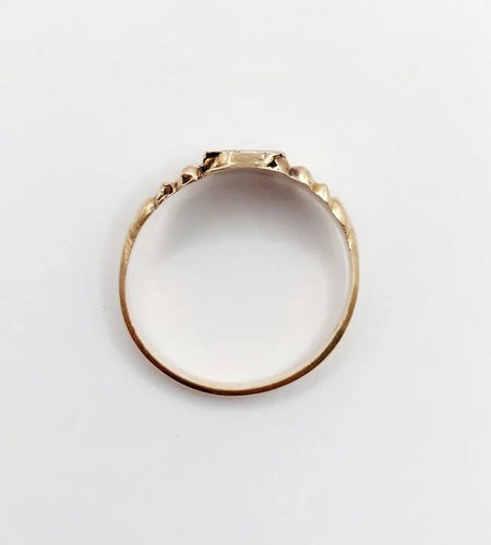 Bague 62 Bague chevalière victorienne en or rose 18k et émail bleu 58 Facettes A06638