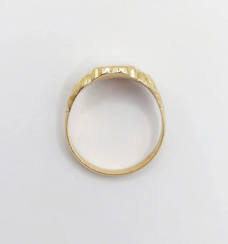Bague 61 Chevalière victorienne - Bague en or 18k fleur ciselée 58 Facettes A06637