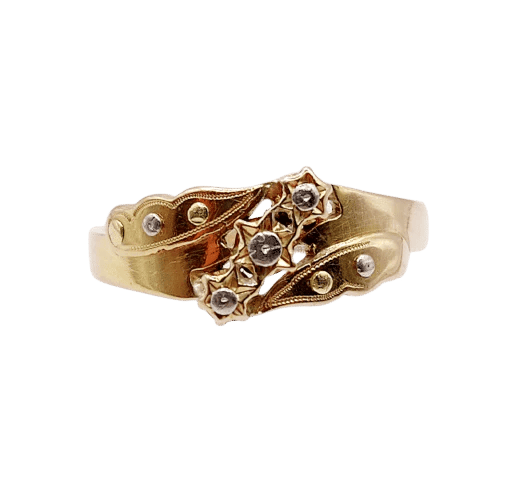 Bague 58.5 Bague victorienne à étoiles en or 18k (circa 1880) 58 Facettes A06661