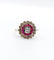 Bague 48 Bague fleur Art déco en or rose 18k avec diamant et rubis synthétiques 58 Facettes A04432