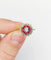 Bague 48 Bague fleur Art déco en or rose 18k avec diamant et rubis synthétiques 58 Facettes A04432