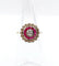 Bague 48 Bague fleur Art déco en or rose 18k avec diamant et rubis synthétiques 58 Facettes A04432