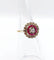 Bague 48 Bague fleur Art déco en or rose 18k avec diamant et rubis synthétiques 58 Facettes A04432