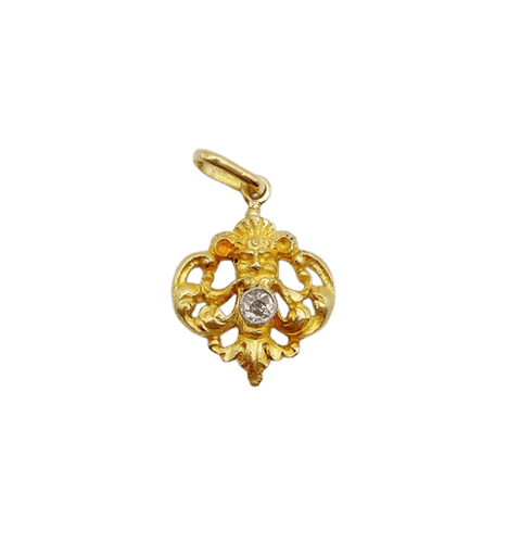 Pendentif Pendentif antique chimère ou satyre en or 18k et diamant 58 Facettes A03721