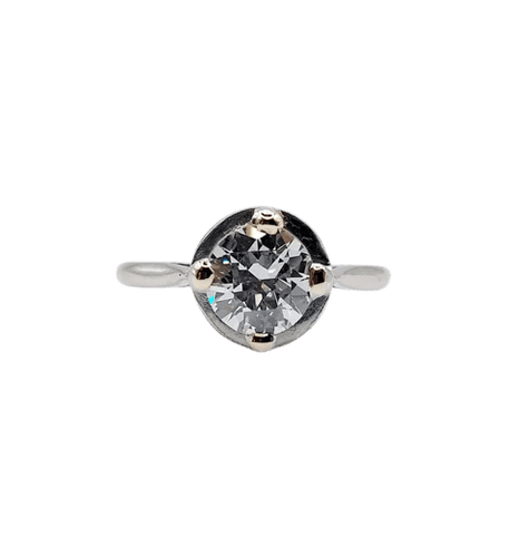 Bague 53 Bague solitaire Art déco en platine et diamant 1,11 ct 58 Facettes A06554