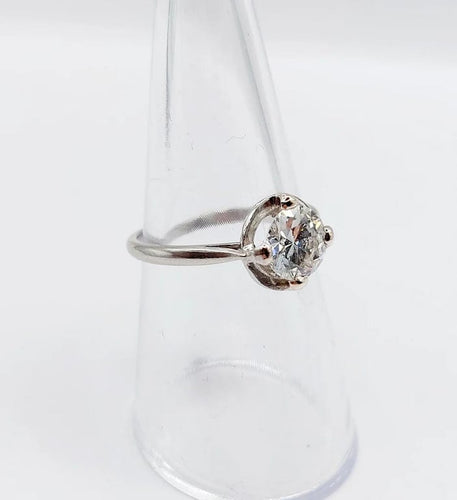 Bague 53 Bague solitaire Art déco en platine et diamant 1,11 ct 58 Facettes A06554
