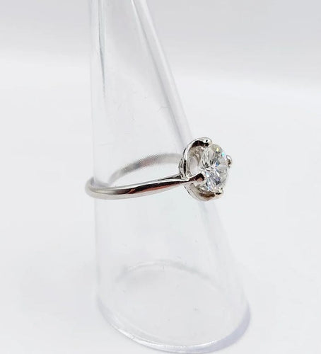 Bague 53 Bague solitaire Art déco en platine et diamant 1,11 ct 58 Facettes A06554