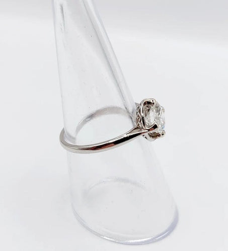Bague 53 Bague solitaire Art déco en platine et diamant 1,11 ct 58 Facettes A06554