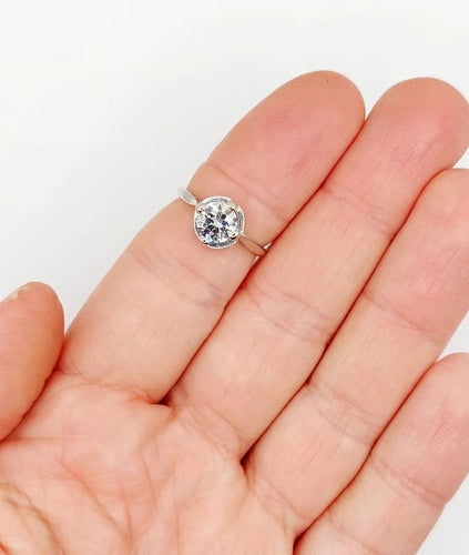 Bague 53 Bague solitaire Art déco en platine et diamant 1,11 ct 58 Facettes A06554