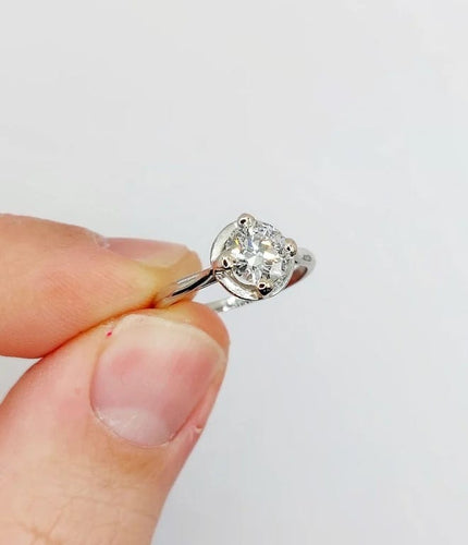 Bague 53 Bague solitaire Art déco en platine et diamant 1,11 ct 58 Facettes A06554