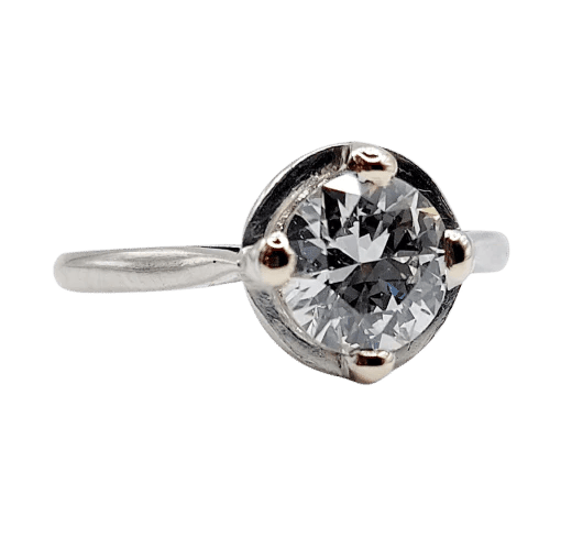 Bague 53 Bague solitaire Art déco en platine et diamant 1,11 ct 58 Facettes A06554