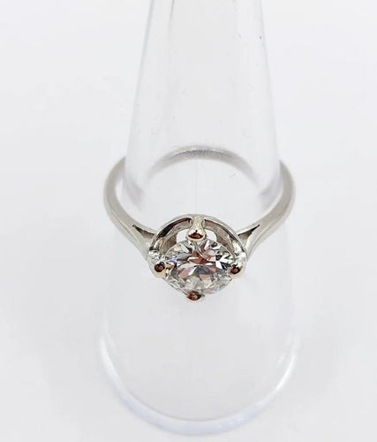 Bague 53 Bague solitaire Art déco en platine et diamant 1,11 ct 58 Facettes A06554
