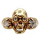 Bague 56.5 Bague momento mori ancienne tête de mort en or jaune 14k et diamants 58 Facettes A05056