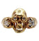 Bague 56.5 Bague momento mori ancienne tête de mort en or jaune 14k et diamants 58 Facettes A05056
