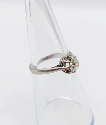 Bague 49.5 Art déco - Bague solitaire en platine et diamant taille ancienne 58 Facettes A05170
