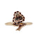 Bague 55.5 Bague victorienne trèfle en or rose 18k et diamants taille rose 58 Facettes A03066
