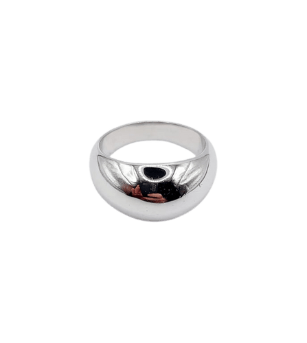 Bague 56 Bague Art déco bombée dôme en or blanc 18k 58 Facettes A04310