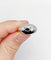 Bague 56 Bague Art déco bombée dôme en or blanc 18k 58 Facettes A04310